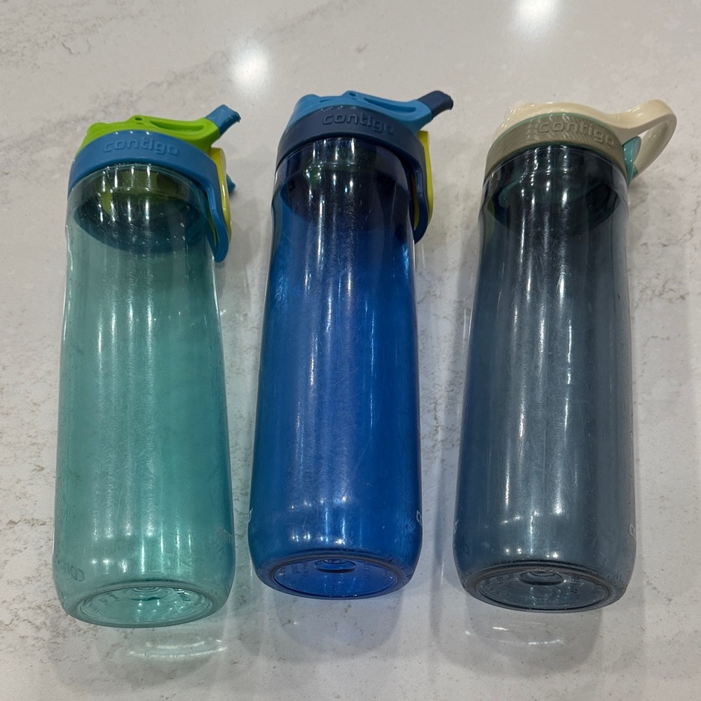Contigo Triple Pack Water Bottles - Teal, Blue, Smoke